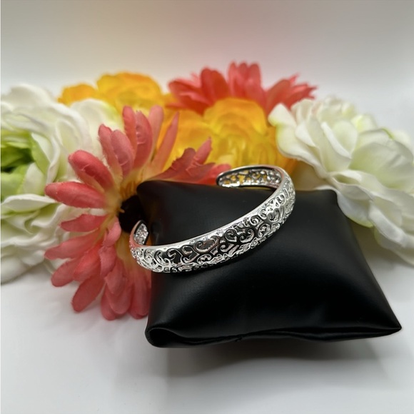 Silver Cuff Filigree Bangle Bracelet NEW! - Picture 2 of 5